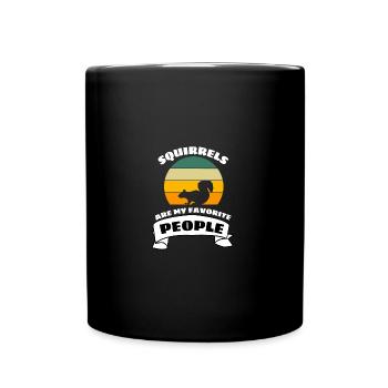 Retro squirrels are my favorite people - Full Colour Mug - black - Front