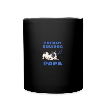 Frenchie Papa Dog Father's Day French Bulldog - Full Colour Mug - black - Front