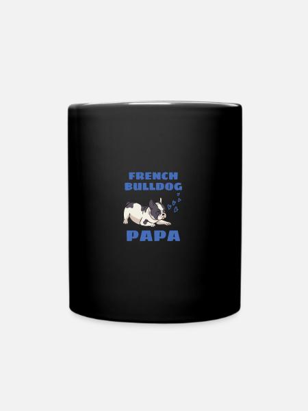 Frenchie Papa Hund Vatertag Französische Bulldogge - Tasse einfarbig - Schwarz