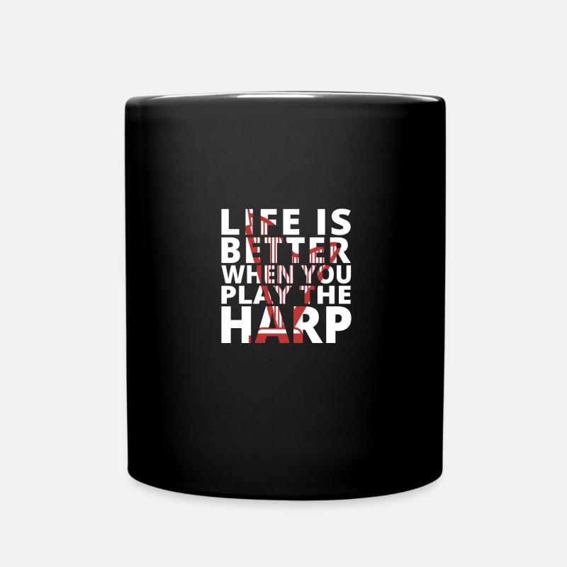 Harpe Concert Harpe Harpe Jouant des joueurs de harpe - Mug uni - noir