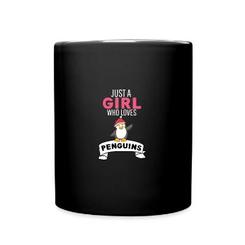 Girl Animal Lover Christmas Gift Penguin - Full Colour Mug - black - Front