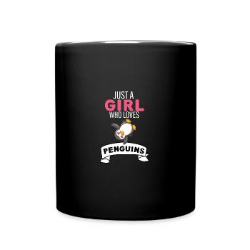 Antarctic Zoo Animal Girl Gift Penguin - Full Colour Mug - black - Front