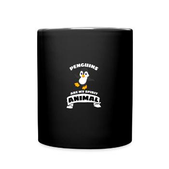 Cute Zoo Animal Funny Gift Penguin - Full Colour Mug - black - Front