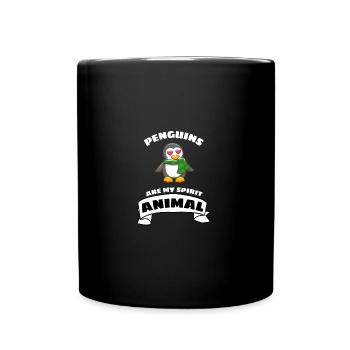Tierliebhaber Herz Antarktis Tier Vogel Pinguin - Tasse einfarbig - Schwarz - Vorne