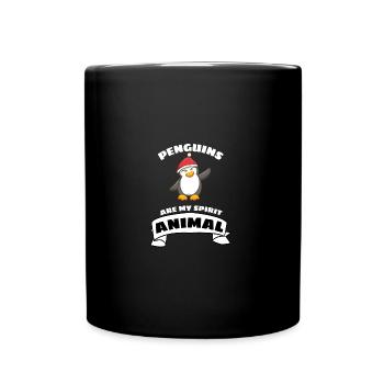 Bird Christmas Gift Santa Claus Penguin - Full Colour Mug - black - Front