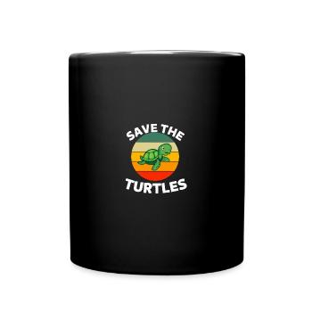 Retro Turtle Cadeau Tortue de Mer - Mug uni - noir - Devant