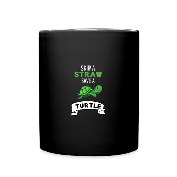 Meerestier Ozean Tier Geschenk Schildkröte - Tasse einfarbig - Schwarz - Vorne