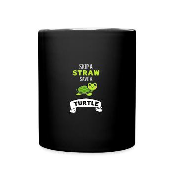 Meerestier Lustiges Geschenk Niedliche Schildkröte - Tasse einfarbig - Schwarz - Vorne