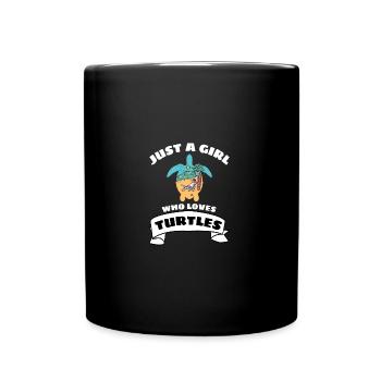 Été Plage Animal Fille Cadeau Tortue - Mug uni - noir - Devant