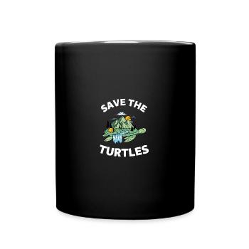 Nature Landscape Animal Welfare Gift Turtle - Full Colour Mug - black - Front