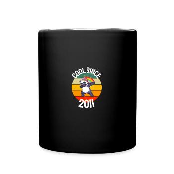 Cool depuis 2011 Retro Dabbing Panda 11ème anniversaire - Mug uni - noir - Devant