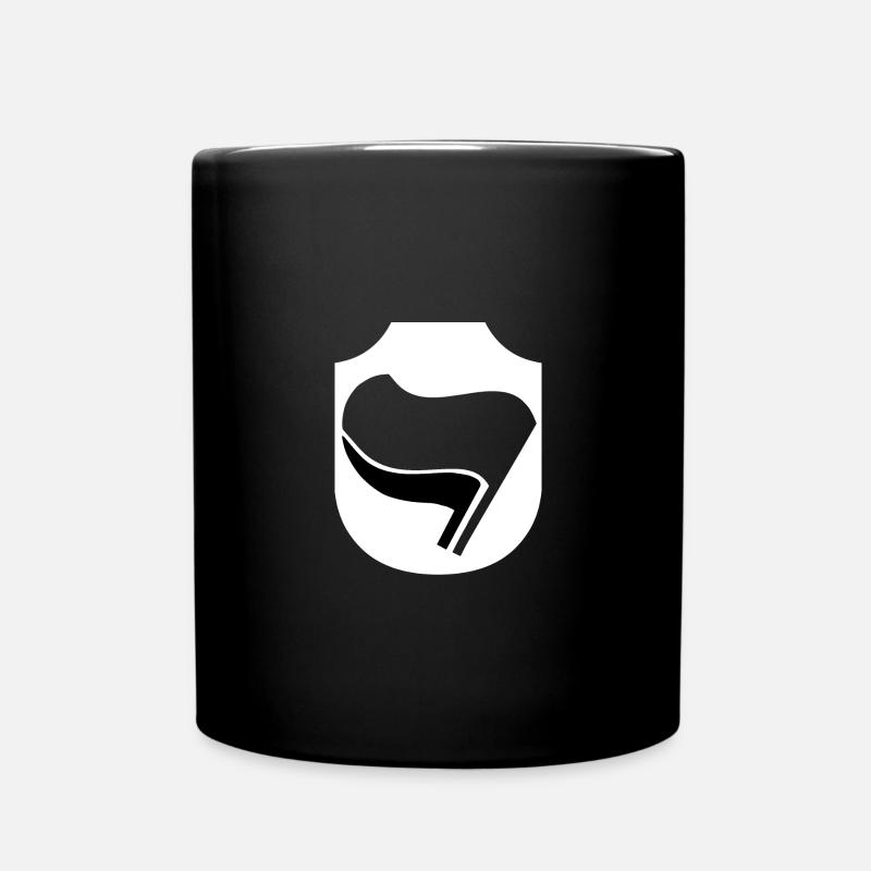 Rouge sur l'icône du drapeau antifa rouge - Mug uni - noir