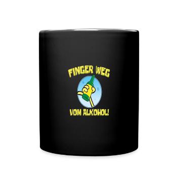 Finger weg vom Alkohol - Tasse einfarbig - Schwarz - Vorne