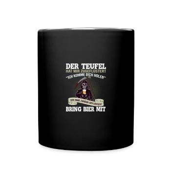 Der Teufel hat mir zugeflüstert - Tasse einfarbig - Schwarz - Vorne