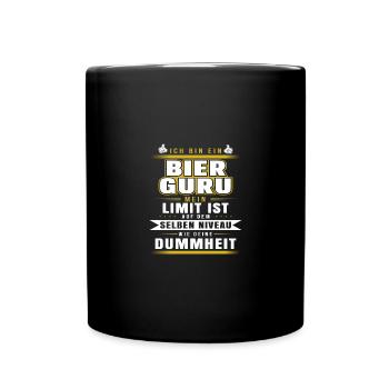Ich bin ein Bier Guru - Tasse einfarbig - Schwarz - Vorne