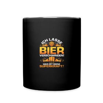 Ich lasse Bier verschwinden - Tasse einfarbig - Schwarz - Vorne