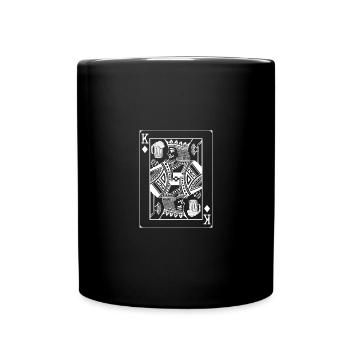 Bier König Karte - Tasse einfarbig - Schwarz - Vorne