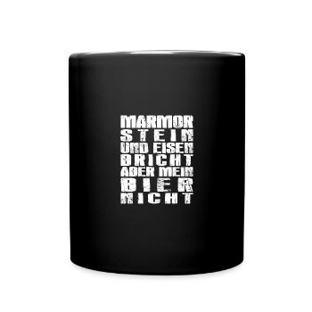Marmor Stein Eisen bricht aber mein Bier nicht - Tasse einfarbig - Schwarz - Vorne