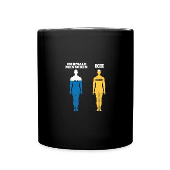 Normale Menschen Ich Bier - Tasse einfarbig - Schwarz - Vorne
