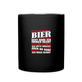 Wenn es um bier geht habe ich eiserne Prinzipien - Tasse einfarbig - Schwarz - Vorne