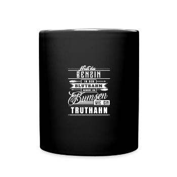 Hast du Benzin in der Blutbahn - Tasse einfarbig - Schwarz - Vorne