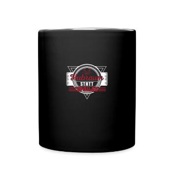 Hubraum statt Spoiler - Tasse einfarbig - Schwarz - Vorne