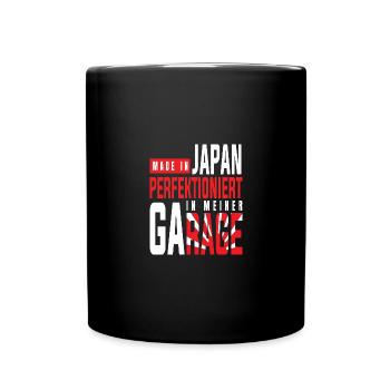 Made in Japan perfektioniert in meiner Garage - Tasse einfarbig - Schwarz - Vorne