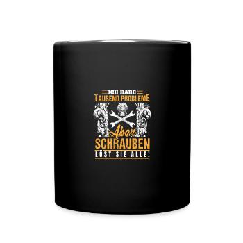 Ich habe tausend probleme aber schrauben löst alle - Tasse einfarbig - Schwarz - Vorne