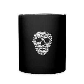 Auto Totenkopf - Tasse einfarbig - Schwarz - Vorne