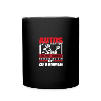 Autos sind der einzige grund morgens - Tasse einfarbig - Schwarz - Vorne
