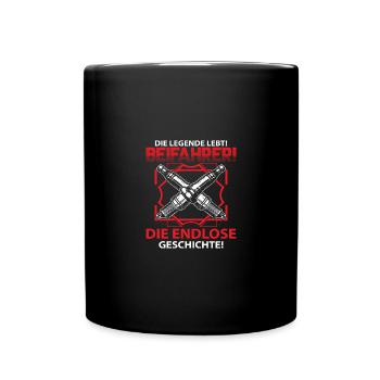 Die legende lebt beifahrer die endlose geschichte - Tasse einfarbig - Schwarz - Vorne
