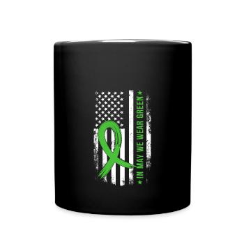 In May, we wear Green Mental Health - Full Colour Mug - black - Front