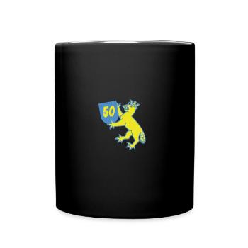Biberacher Wappen Biber 50 - Tasse einfarbig - Schwarz - Vorne