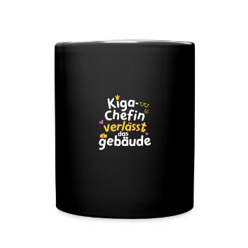 Kiga-Chefin Abschied: Kita Absolvent Schulkind Ers - Tasse einfarbig - Schwarz - Vorne
