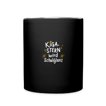 KiGa-Stern wird Schulglanz: Kita Abgänger Absolven - Tasse einfarbig - Schwarz - Vorne