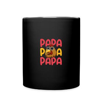 Hühner Papa Vater Henne - Tasse einfarbig - Schwarz - Vorne