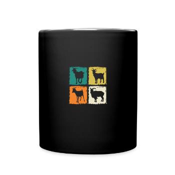 Chèvres - Mug uni - noir - Devant