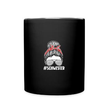 Golfspieler Schwester Golf - Tasse einfarbig - Schwarz - Vorne