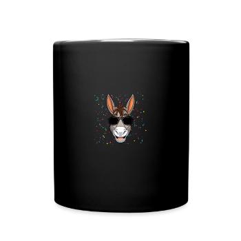 Esel - Tasse einfarbig - Schwarz - Vorne
