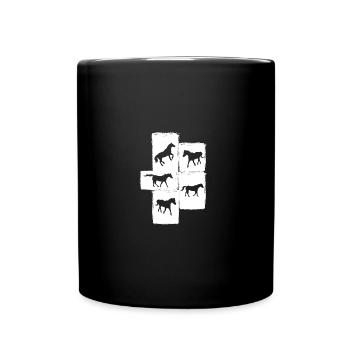 Monter à cheval - Mug uni - noir - Devant