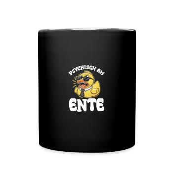 Psychisch Am Ente - Tasse einfarbig - Schwarz - Vorne