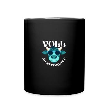 Cow Fully Muhtived - Full Colour Mug - black - Front