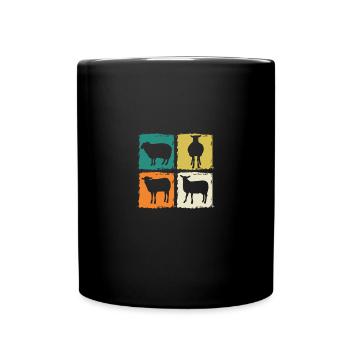 Schäfer Schaf - Tasse einfarbig - Schwarz - Vorne