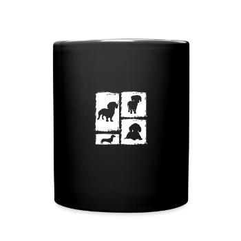 Hund Dackel - Tasse einfarbig - Schwarz - Vorne