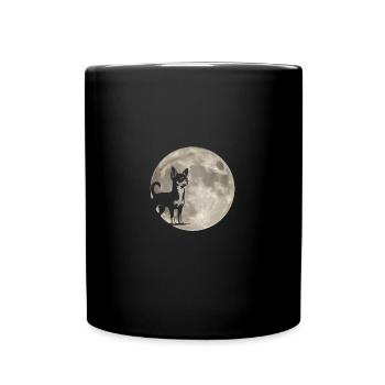 Mond Hund Chihuahua - Tasse einfarbig - Schwarz - Vorne