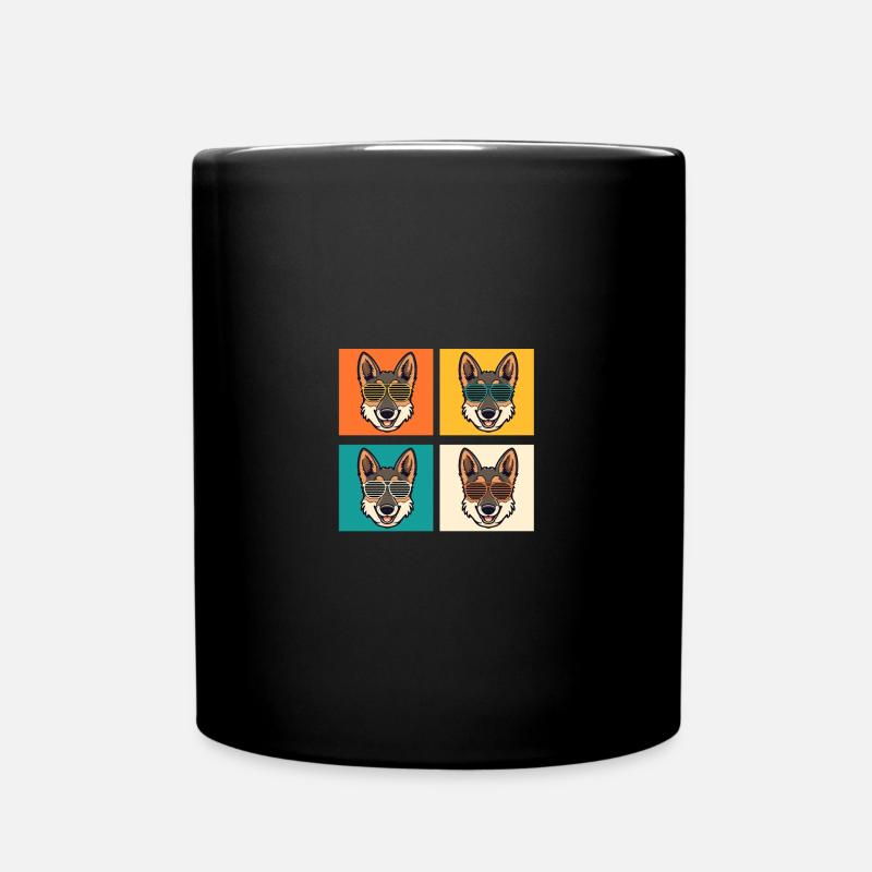 Hund Deutscher Schäferhund - Tasse einfarbig - Schwarz
