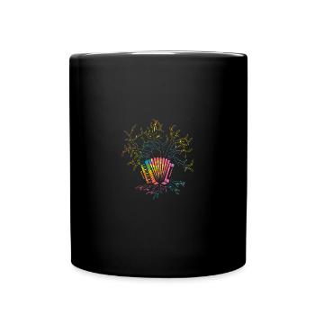 Akkordeonspieler Akkordeon - Tasse einfarbig - Schwarz - Vorne
