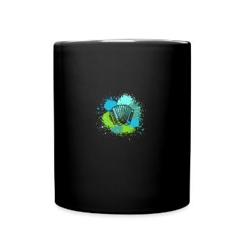 Akkordeonspieler Akkordeon - Tasse einfarbig - Schwarz - Vorne