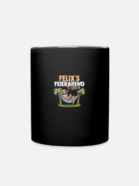 Faultier Felix - Tasse einfarbig - Schwarz