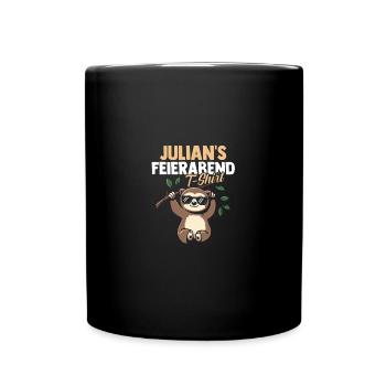 Faultier Julian - Tasse einfarbig - Schwarz - Vorne